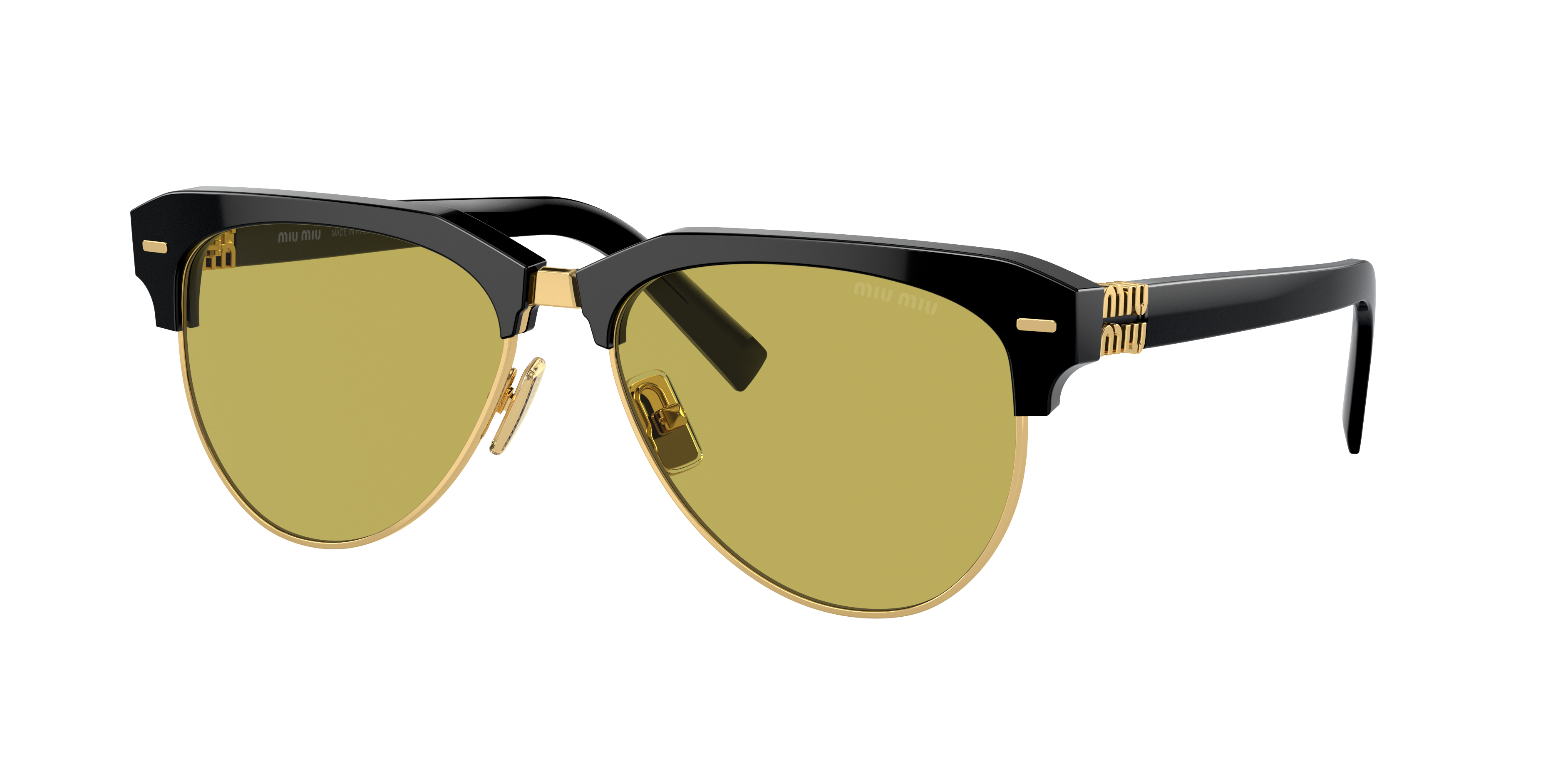 Miu Miu Womens Black Mu 09zs Pilot-frame Acetate Sunglasses In Olive Green