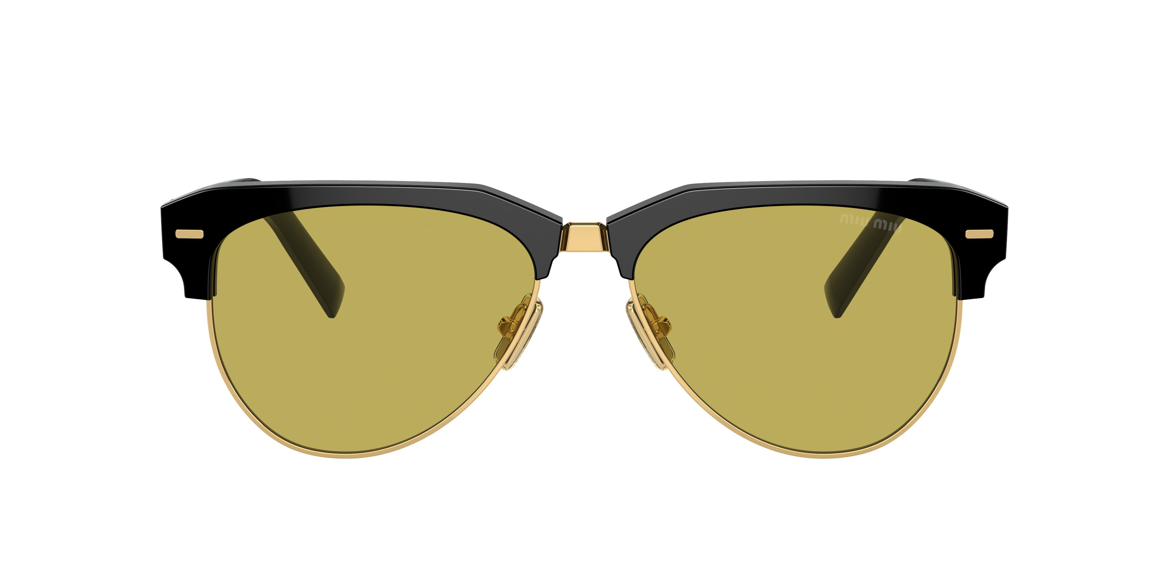 Miu Miu Womens Black Mu 09zs Pilot-frame Acetate Sunglasses In Olive Green