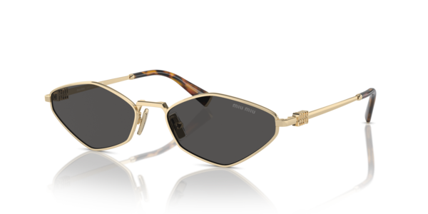 Óculos de sol Miu Miu Miu Miu Logo MU56ZS, formato retangular, armação em acetato, lente cinza sólida