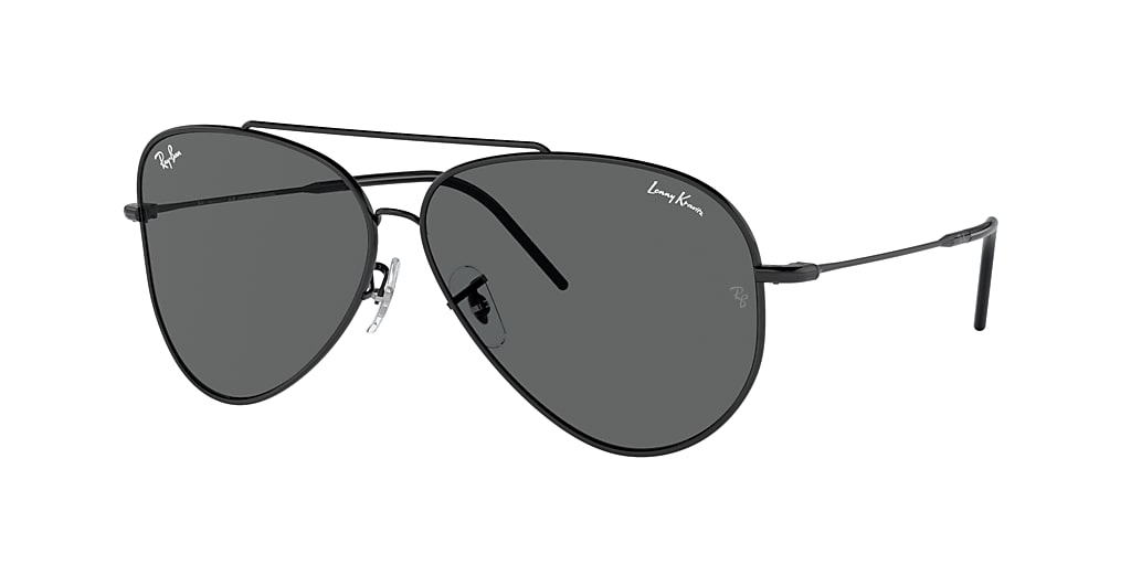 Ray-Ban RBR0101S Lenny Kravitz X Aviator Reverse 62 Dark Grey & Black