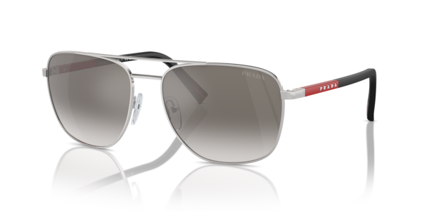 Óculos de sol Prada Linea Rossa PS54ZS, formato máscara, armação em nylon, lente preta