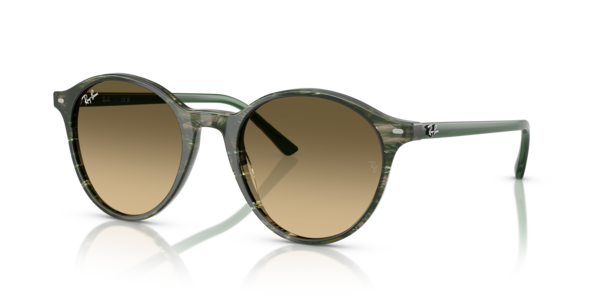 Óculos de sol Ray-Ban Rb2230, formato quadrado, armação em acetato verde-fantasia com lente transparente, lente marrom