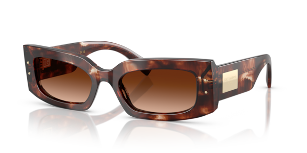 Óculos de sol Dolce & Gabbana DG4479, formato retangular, armação em acetato tartaruga, lente marrom