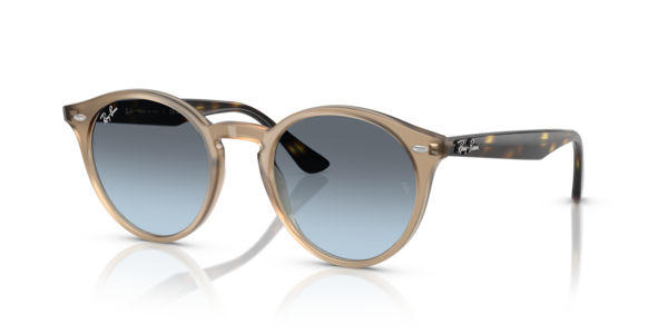 Óculos de sol Ray-Ban RB2180, formato quadrado, armação em acetato taupe, lente cinza degradê azulado
