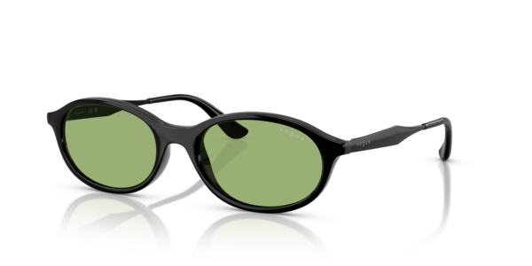 Óculos de sol Vogue Eyewear VO5625S, formato oval, armação em nylon biobaseado e metal preto, lente verde
