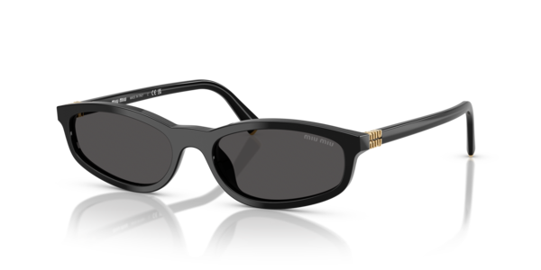 Óculos de sol Miu Miu Miu Regard MUA06S, formato cat-eye, armação em acetato cristal, lente cinza espelhada