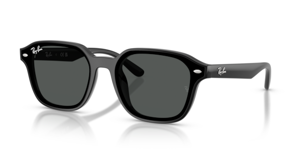Óculos de sol Ray-Ban RB4458D, formato quadrado, armação em nylon preto, lente cinza