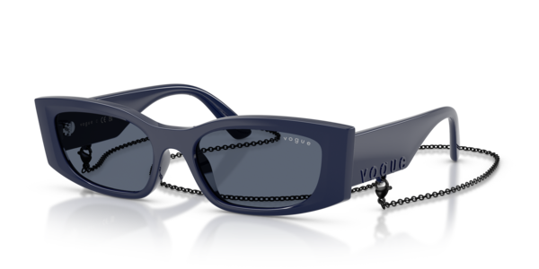 Óculos de sol Vogue Eyewear VO5655SU, formato quadrado, armação em nylon azul, lente cinza escuro