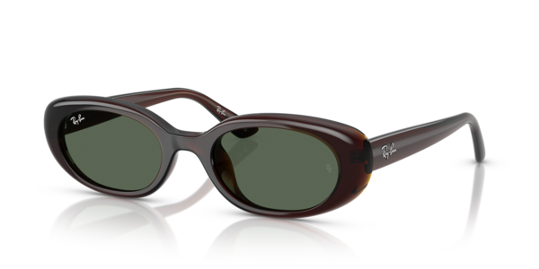 Óculos de sol Ray-Ban Bio-based RB4441D, formato redondo, armação em acetato, lente verde g-15