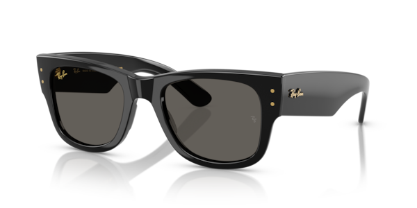 Óculos de sol Ray-Ban Mega Wayfarer Blacked Out Collection RB0840S, formato quadrado, armação em acetato preto, lente preta ultra black
