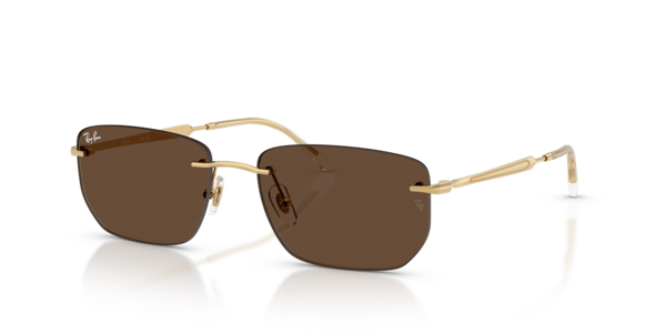 Óculos de sol Ray-Ban Rb3768, formato redondo, armação em metal dourado-arista, lente marrom-escuro