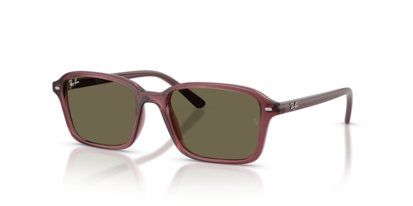 Óculos de sol Ray-Ban Junior RJ9131S, formato quadrado, armação em injetado violeta, lente marrom