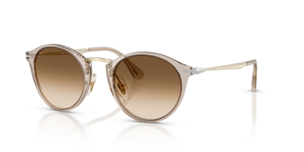 Óculos de sol Persol Calligrapher PO3166S, formato oval, armação em acetato/metal marrom-cinza transparente, lente marrom cristal