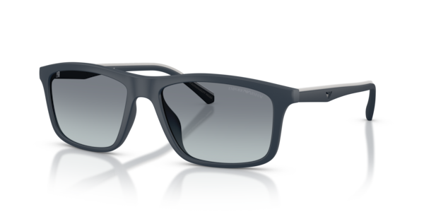 Óculos de sol Emporio Armani EA4257U, formato quadrado, armação em acetato preto, lente cinza degradê