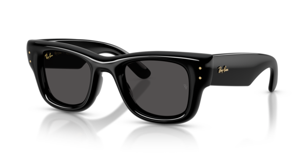 Óculos de sol Ray-Ban Wayfarer Puffer RB4940, formato quadrado, armação em nylon preto, lente preto ultra black