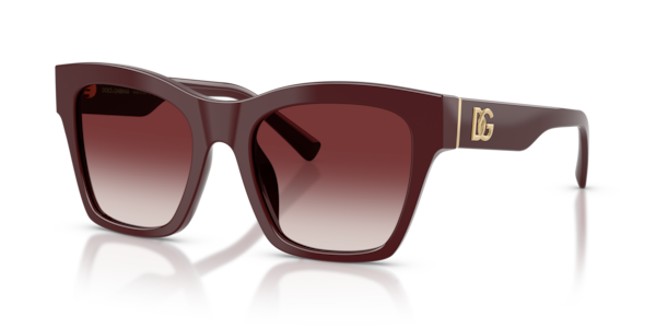 Óculos de sol Dolce & Gabbana DG Crossed DG4512, formato quadrado, armação em acetato havana, lente cinza degradê