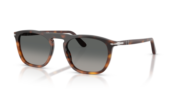 Óculos de sol Persol Gae PO3391S, formato oval, armação em acetato havana degradê, lente cinza degradê