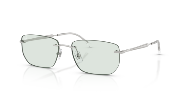 Óculos de sol Ray-Ban Transitions Color Touch RB3768, formato redondo, armação em metal prata, lente transitions color touch cinza