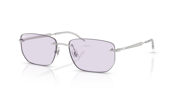Óculos de sol Ray-Ban Transitions Color Touch RB3768, formato redondo, armação em metal prata, lente transitions color touch marrom
