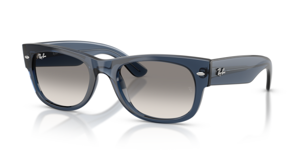 Óculos de sol Ray-Ban Mega Wayfarer II RB0832S, formato quadrado, armação em propionato azul-escuro transparente, lente cinza degradê
