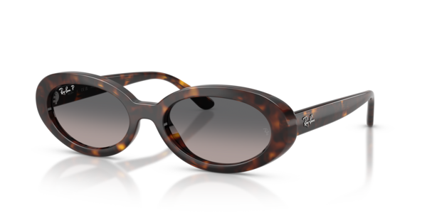 Óculos de sol Ray-Ban RB2223, formato quadrado, armação em propionato tartaruga, lente cinza degradê polarizada