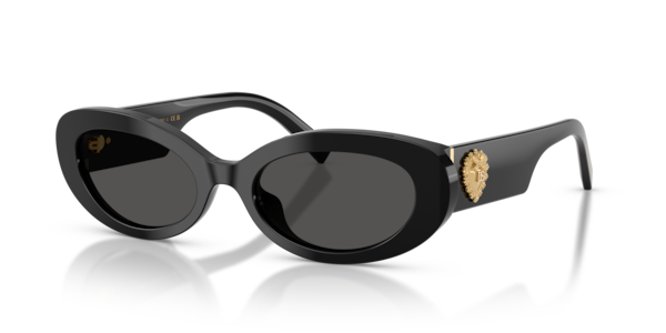 Óculos de sol Dolce & Gabbana Devotion DG4537, formato quadrado, armação em acetato preto, lente cinza sólida