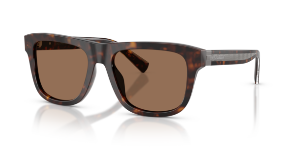 Óculos de sol Dolce & Gabbana Divo DG4545, formato oval, armação em acetato havana, lente marrom degradê