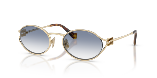 Óculos de sol Miu Miu Miu Miu Logo MU52YS, formato aviador, armação em acetato, lente marrom degradê