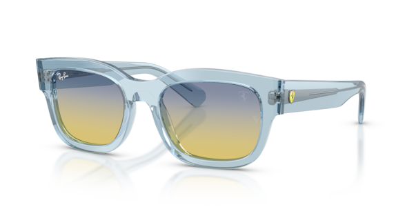 Óculos de sol Ray-Ban Rb2228m Scuderia Ferrari Collection, formato quadrado, armação em acetato azul-claro transparente, lente gradient yellow/blue