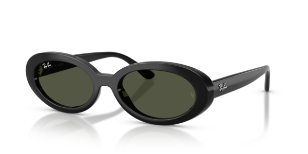 Óculos de sol Ray-Ban RB2223, formato quadrado, armação em propionato preto, lente verde