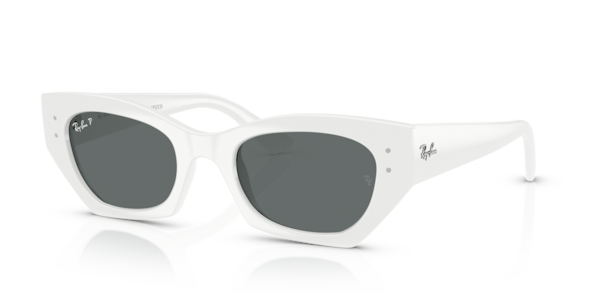 Óculos de sol Ray-Ban Zena Bio-based RB4430, formato oval, armação em acetato, lente verde g-15