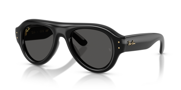 Óculos de sol Ray-Ban Aviator Puffer RB4925, formato aviador, armação em nylon preto polido, lente preto ultra black
