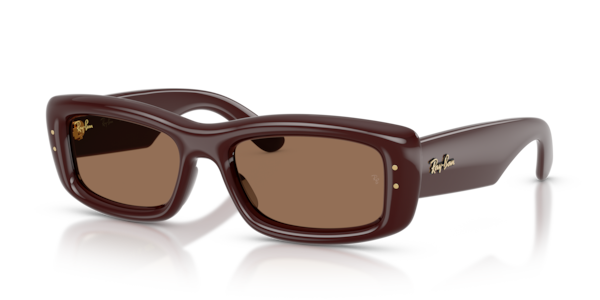 Óculos de sol Ray-Ban Kiliane Puffer RB4944, formato cat-eye, armação em nylon, lente verde g-15