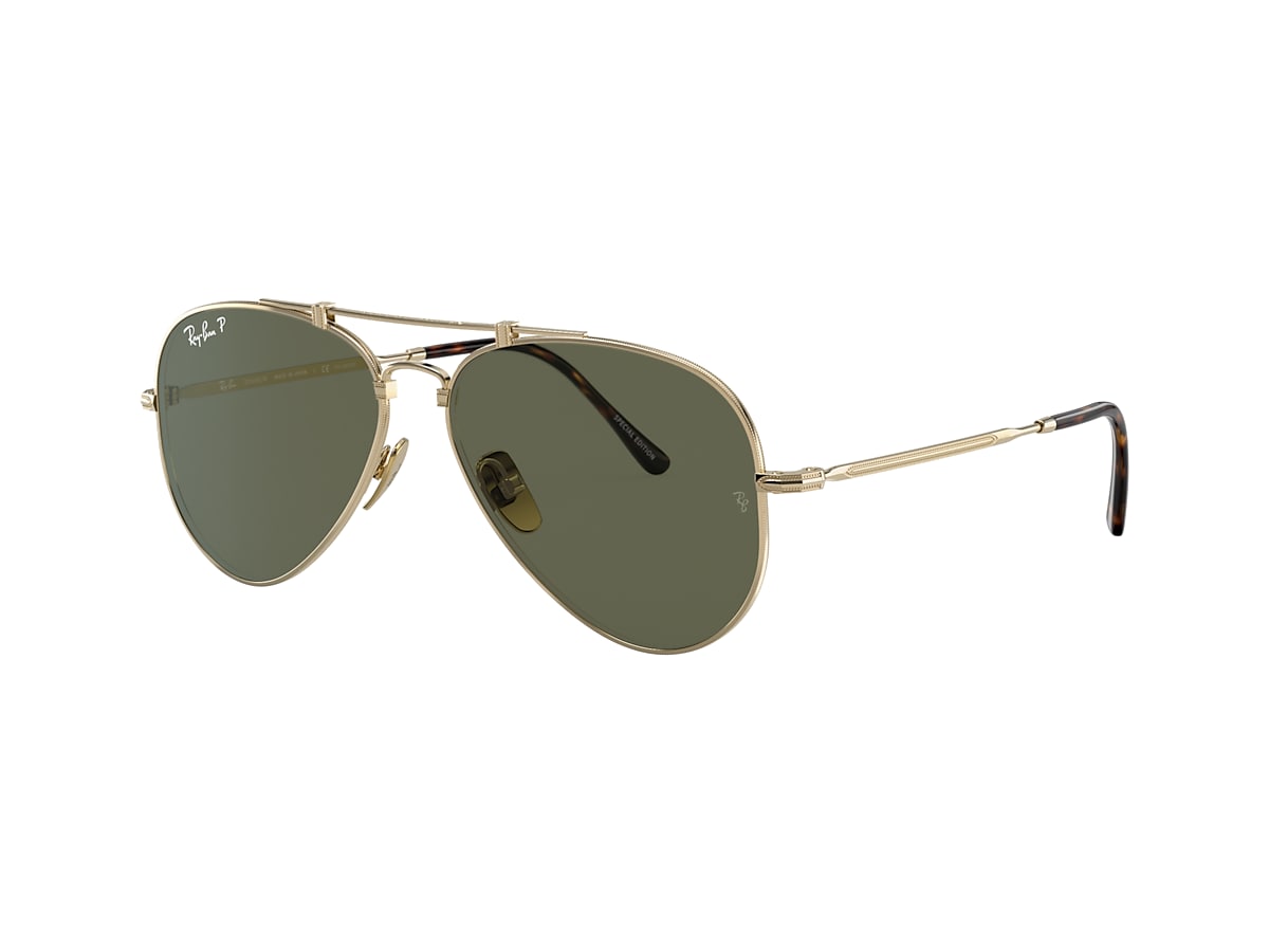 vender quemado La oficina Ray-Ban RB8125M Aviator Titanium 58 Polarized Green Classic G-15 & Gold  Polarized Sunglasses | Sunglass Hut USA