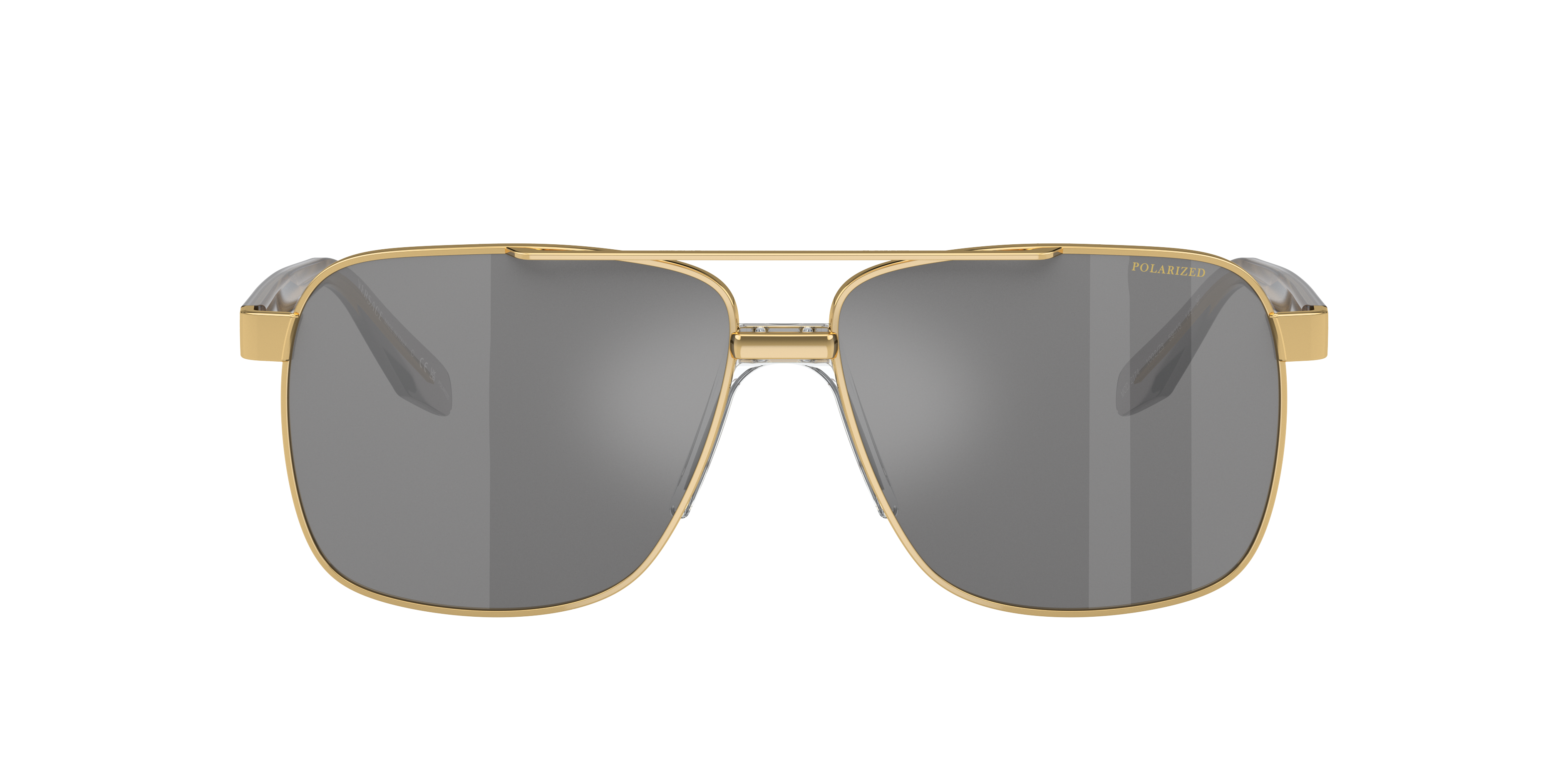 Authentic Versace VE 2174 1252/T3 Pale Gold w/Grey Gradient Polarized Sunglasses 