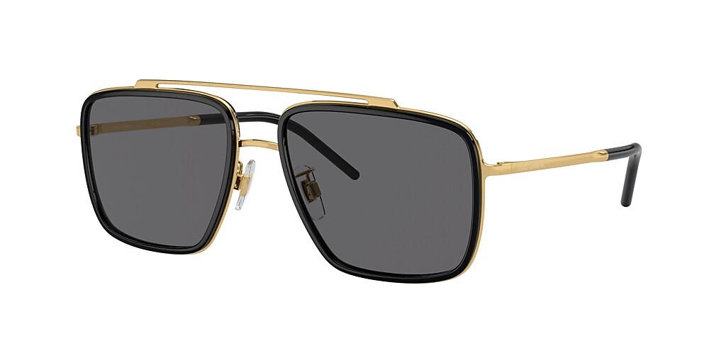 Dolce&Gabbana DG2220 57 Grey-Black & Gold/Black Polarized Sunglasses ...