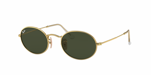 Ray-Ban RB3547 Oval 51 Green & Gold Sunglasses | Sunglass Hut