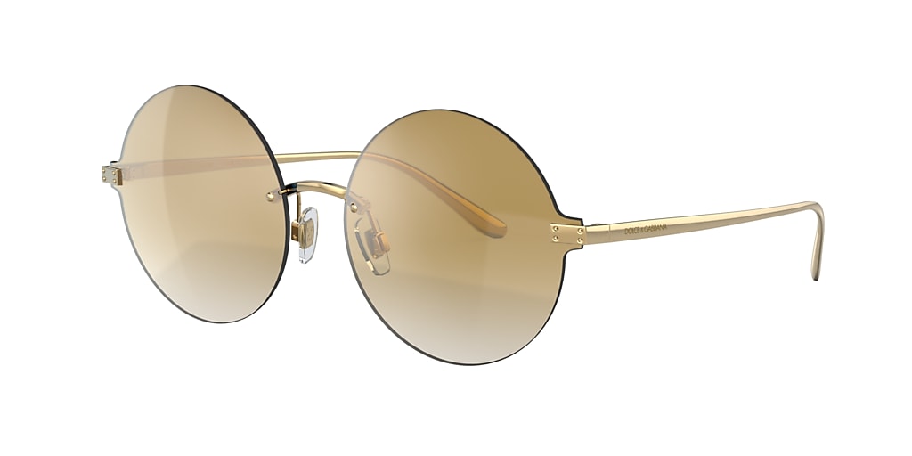 Dolce&Gabbana DG2228 62 Gradient Brown Mirror Gold & Gold Sunglasses ...