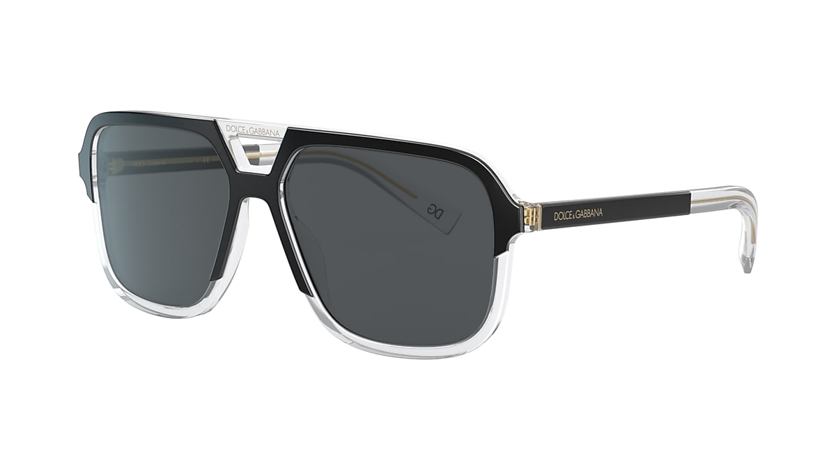 Dolce&Gabbana DG4354 58 Dark Grey & Top Black On Crystal Polarized