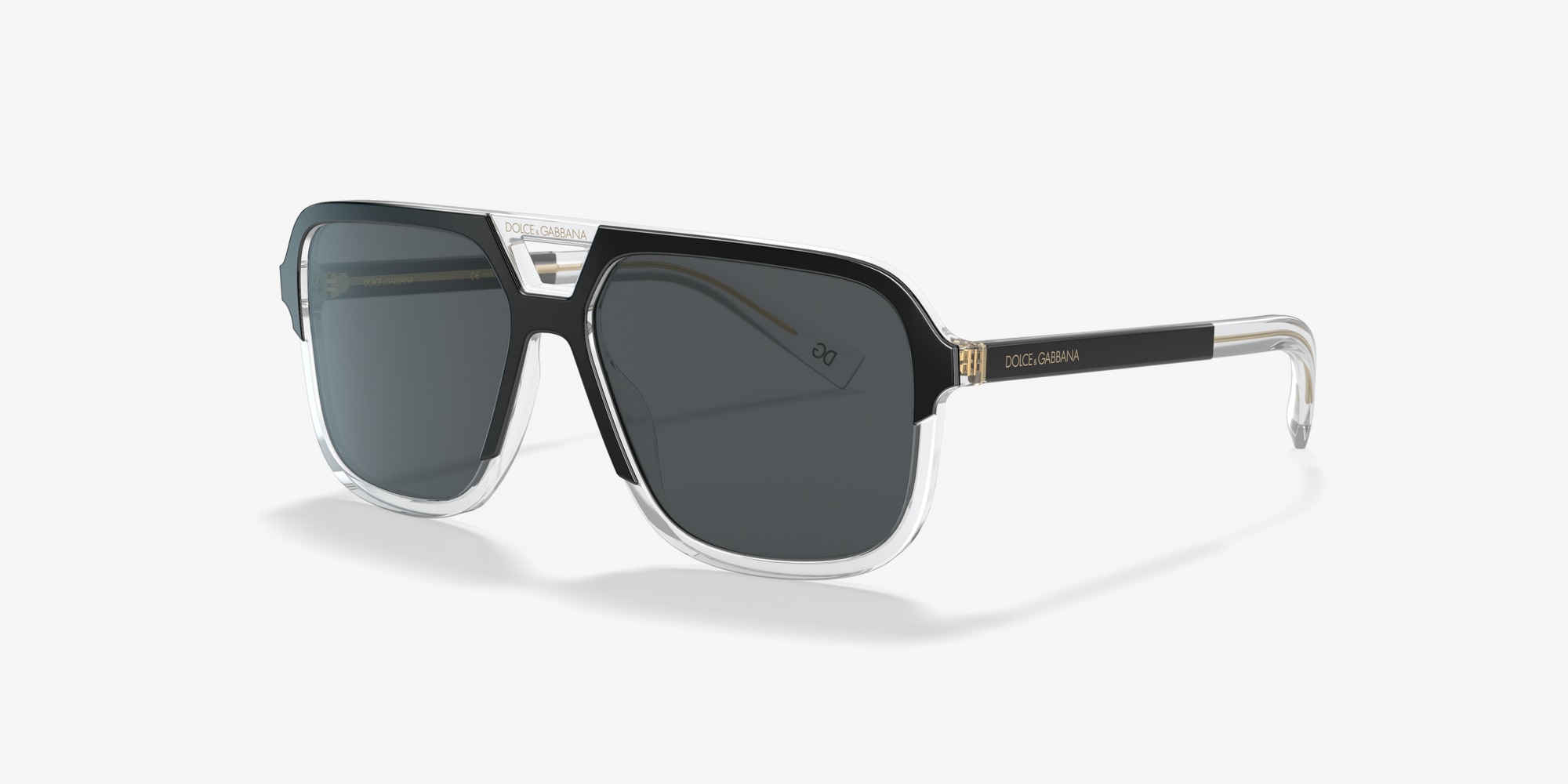 Dolce&Gabbana DG4354 58 Dark Grey & Top Black On Crystal Polarized  Sunglasses | Sunglass Hut USA