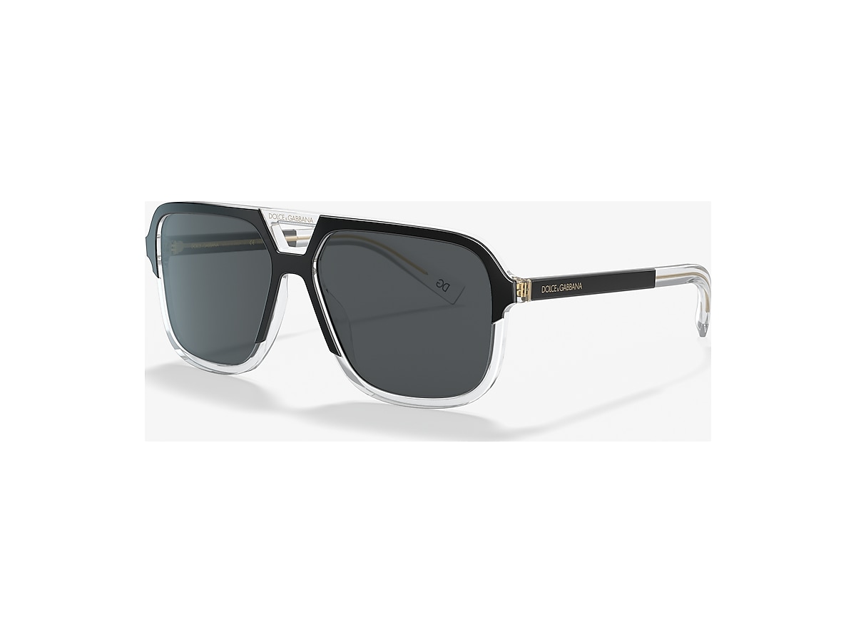 Dolce&Gabbana DG4354 58 Dark Grey & Top Black On Crystal Polarized