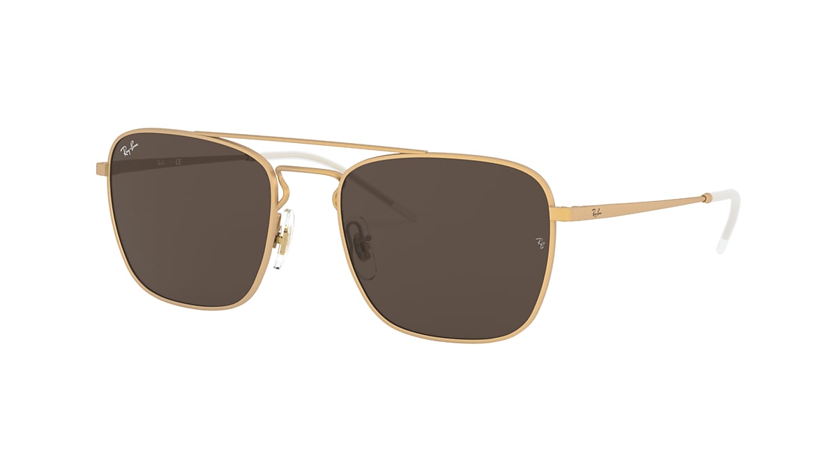 Ray-Ban RB3588 55 Dark Brown & Gold Sunglasses | Sunglass Hut