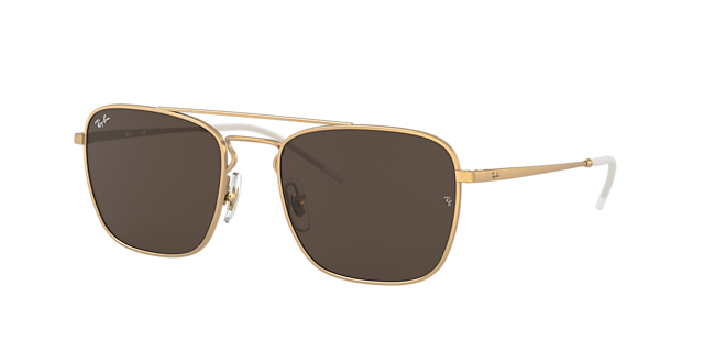 Ray-Ban RB3588 55 Dark Brown & Gold Sunglasses | Sunglass Hut