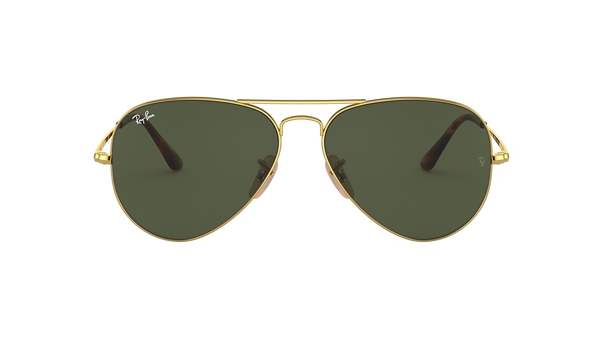 Ray-Ban RB3689 Aviator Metal II 55 Green & Gold Sunglasses