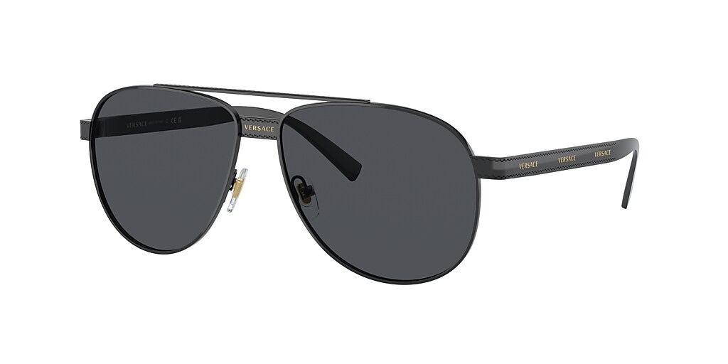 Versace VE2209 58 Dark Grey & Black Sunglasses | Sunglass Hut USA