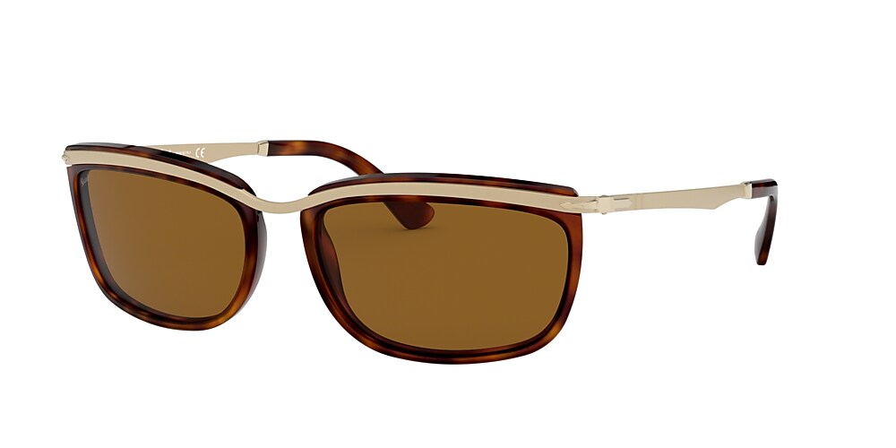 Persol PO3229S Key West II 60 Brown & Havana-Gold Sunglasses