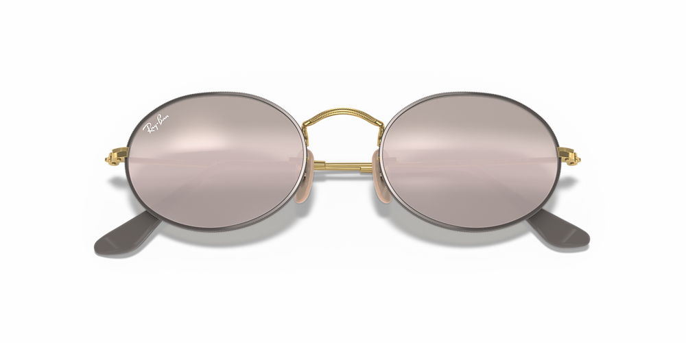 Ray-Ban RB3547 OVAL 51 Grey Bi-Mirror Grey & Grey Sunglasses 