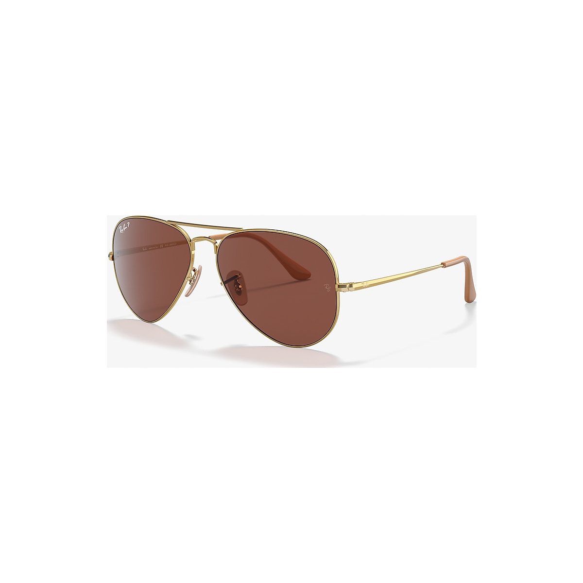 Ray-Ban RB3689 Aviator Metal II 58 Purple & Gold Polarized