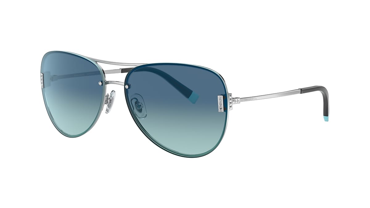 Tiffany & Co. TF3066 62 Azure Gradient Blue & Silver Sunglasses 