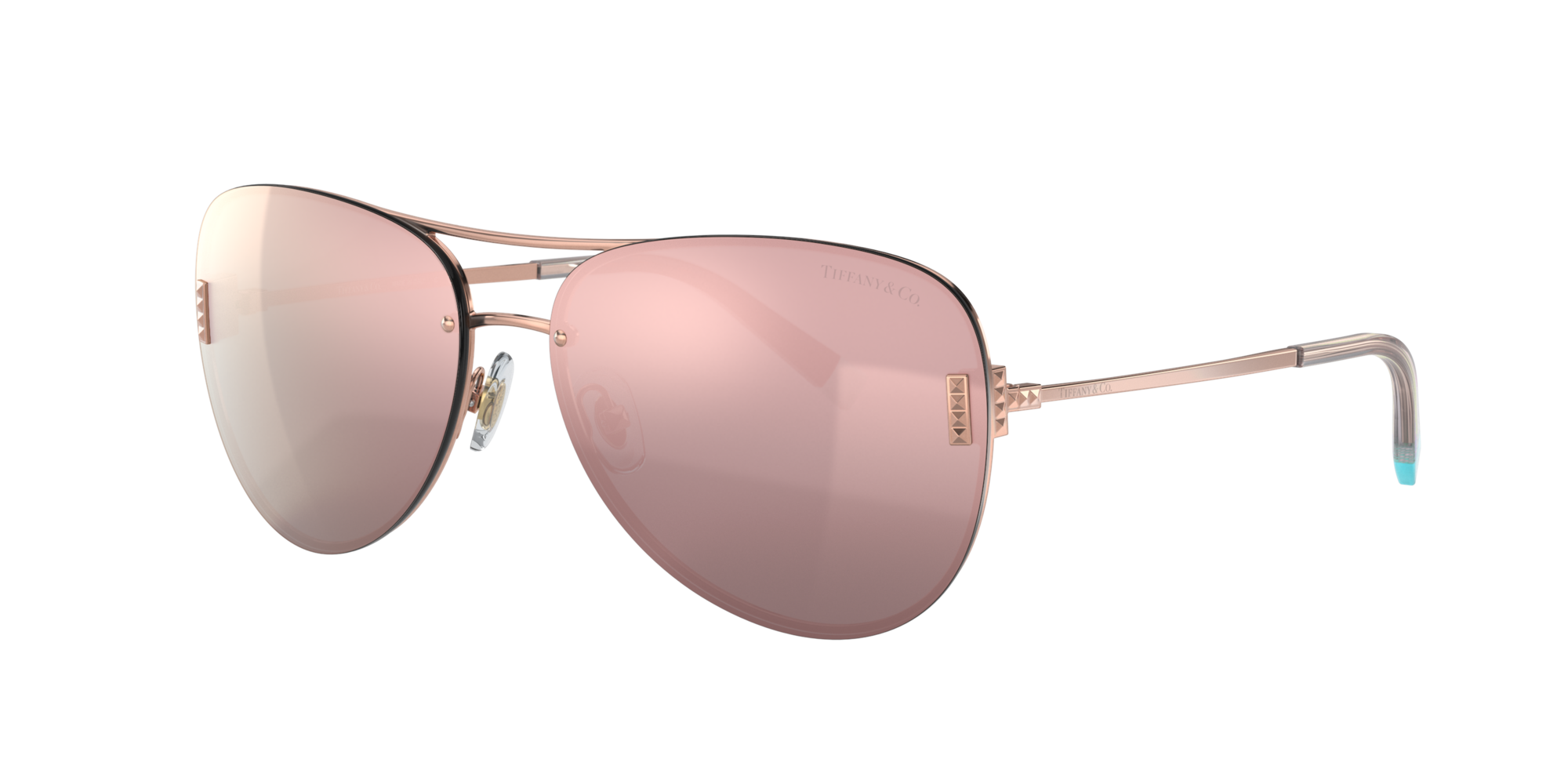 chanel rose gold aviator sunglasses